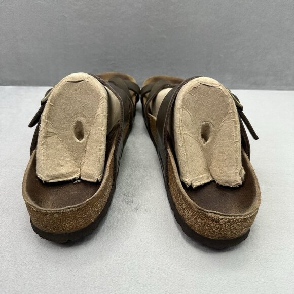 Birkenstock Mayari Womens Size 8 (EU 39) Sandals Brown Oiled Leather Toe Loop - Picture 4 of 8